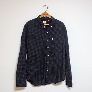 Levi’s blue polka dot button down shirt Size L